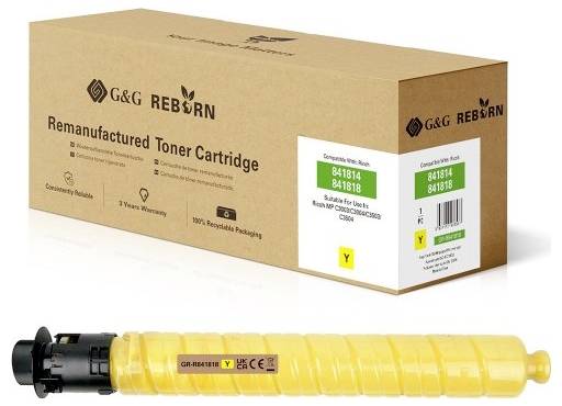 G&G Toner vervangt Ricoh 841818 Compatibel Geel 18000 bladzijden GR-R841818