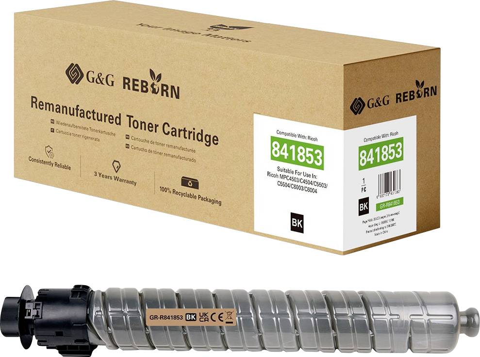 G&G Toner vervangt Ricoh 841853 Compatibel Zwart 33000 bladzijden GR-R841853