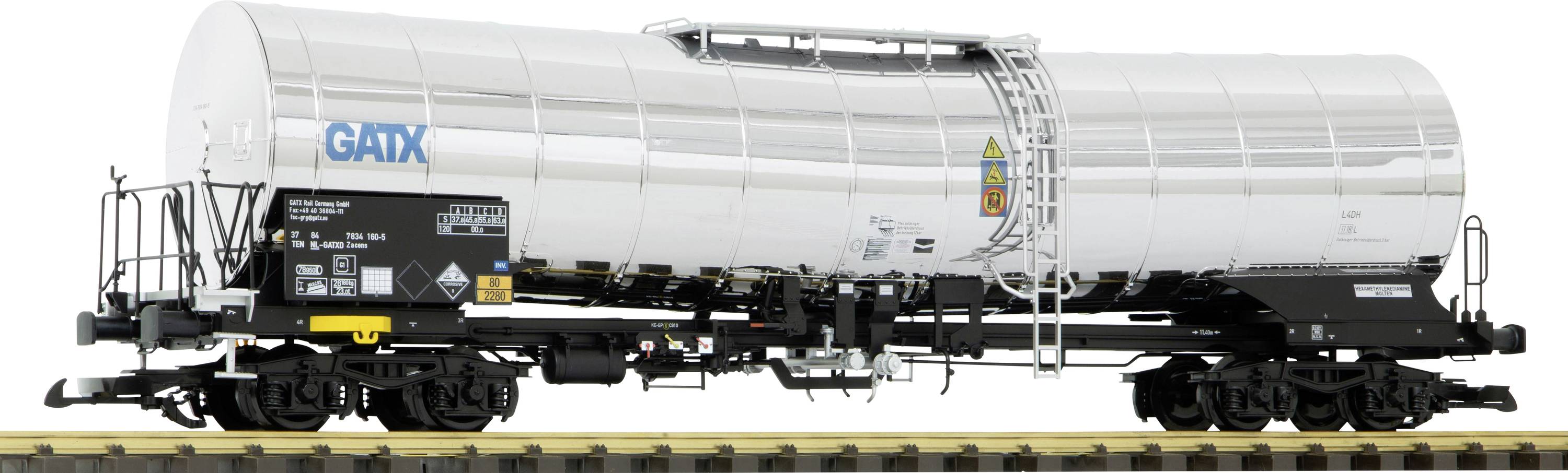 PIKO 37865 G CHEMISCHE KETELWAGEN GATX VI.