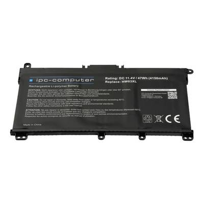 Crna iPC-računalna punljiva litij-polimerna baterija, označena 11.4V 47Wh (4150mAh) i zamjenski model HW03XL.