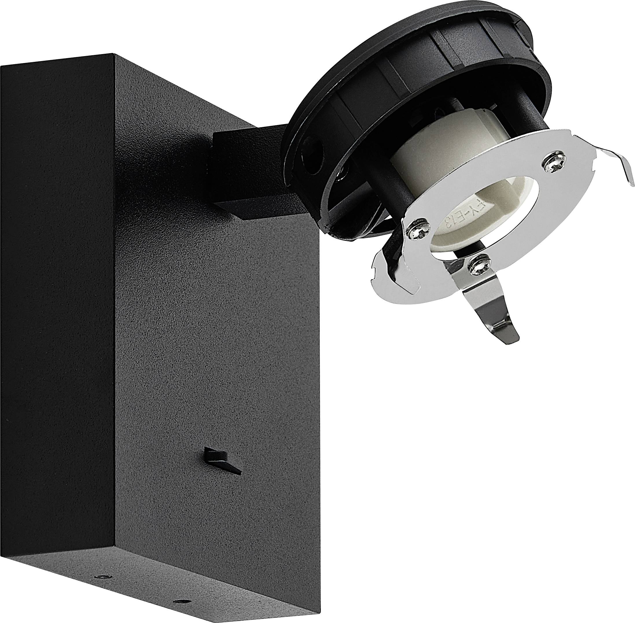 Deko Light Can Tilt Square Base 341346 Wandlamp GU10 7.5 W Zwart (RAL 9005)