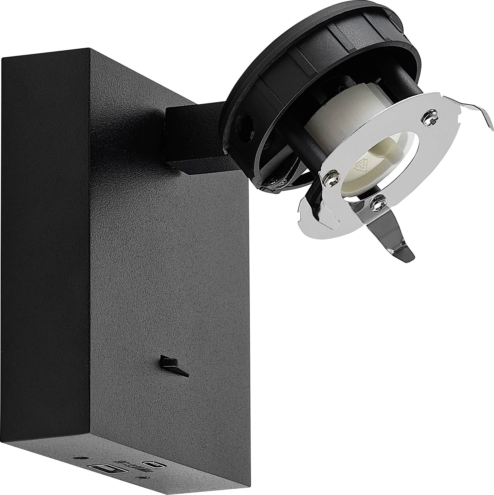 Deko Light Can Tilt Square USB Base 341348 Wandlamp GU10 7.5 W Zwart (RAL 9005)