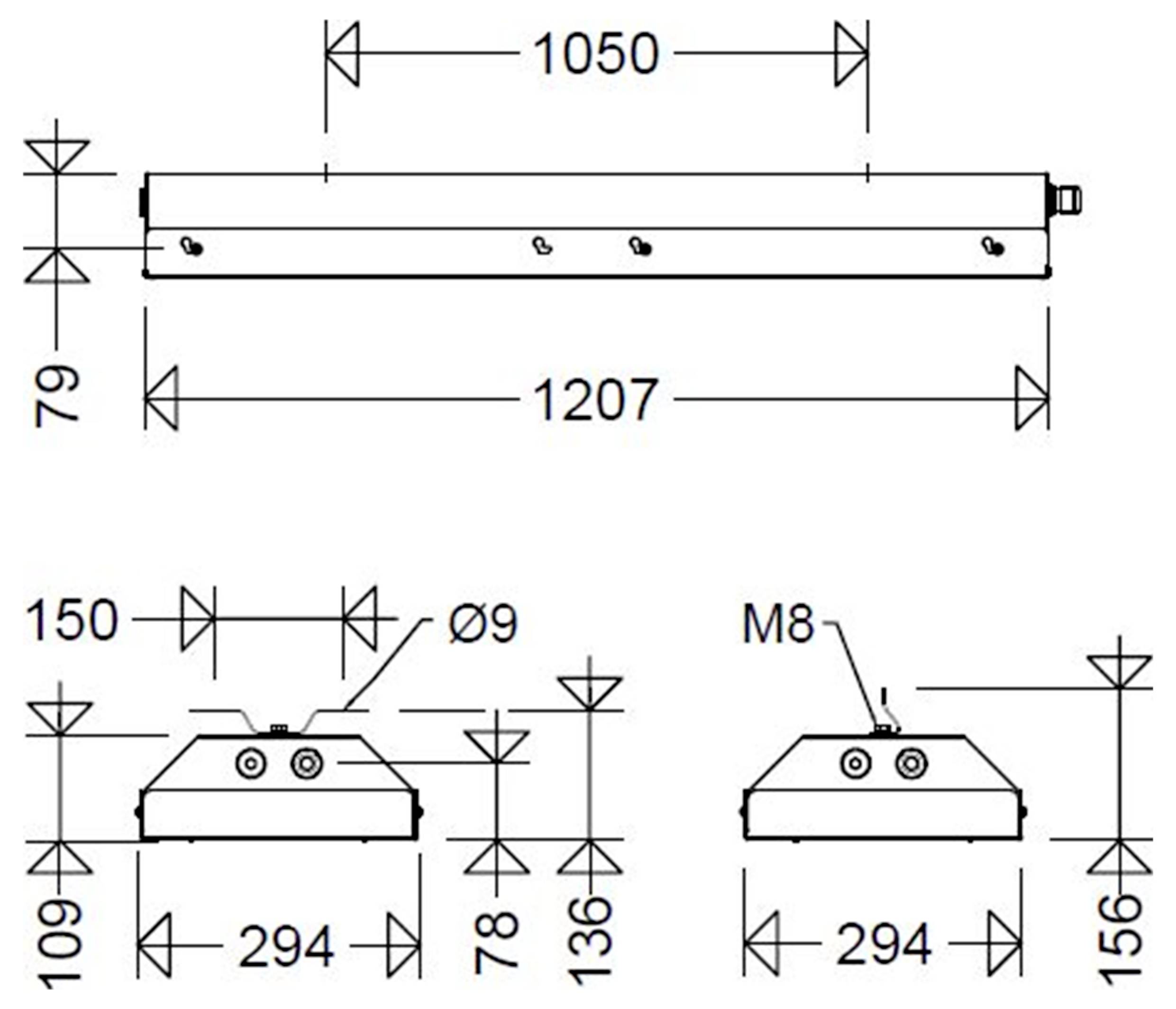 Schuch 185 12L90 SSK LED svjetiljka od čeličnog lima LED 64 W bijela siva-1