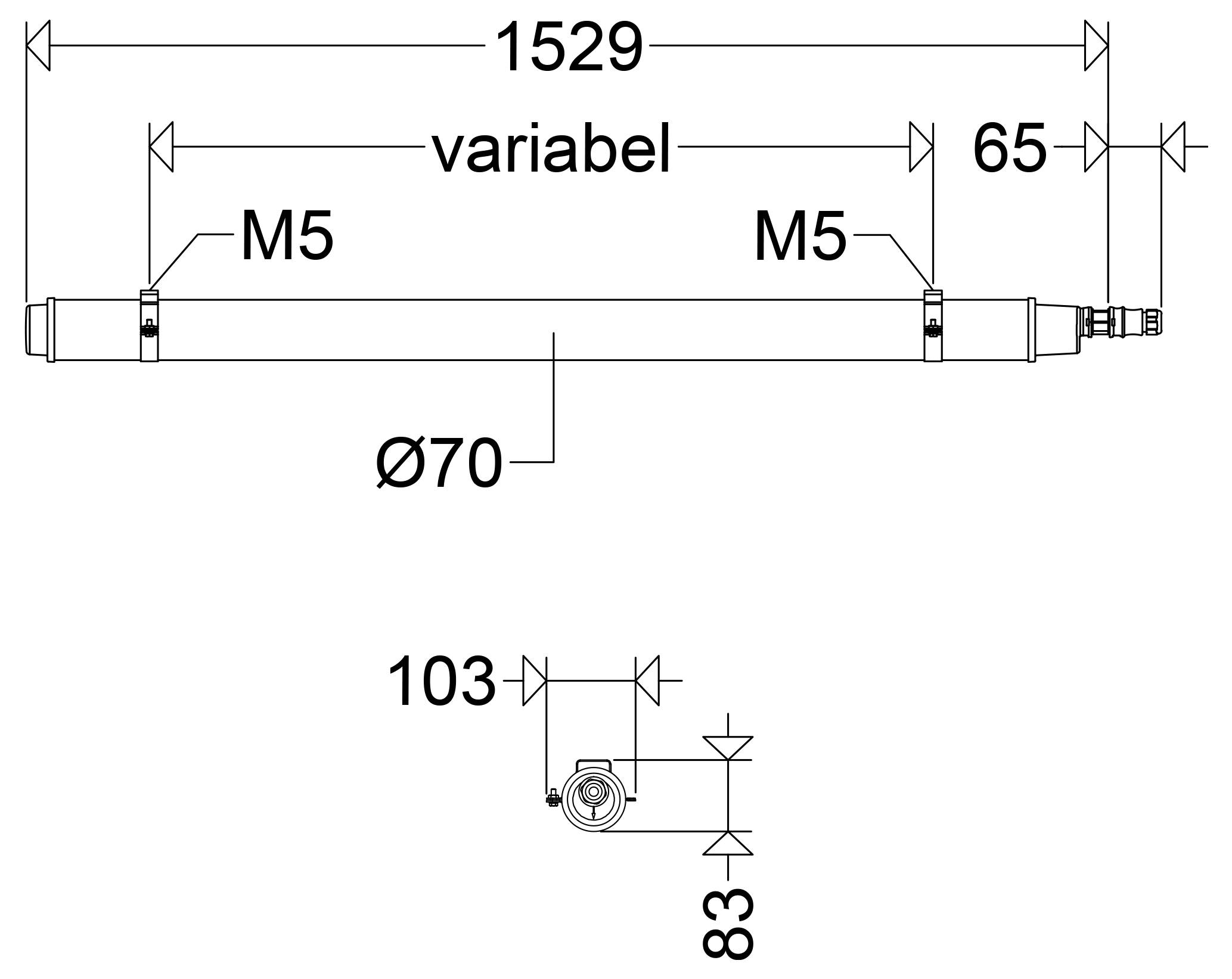 Schuch 107 15L60 XR DIMD LED cijevno svjetlo LED 42 W bijela bijela-1