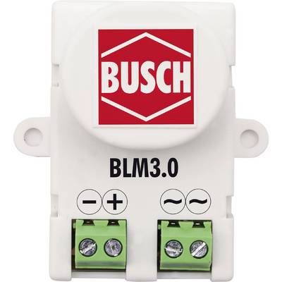 Busch BLM3.0 električni modul s dva zelena priključka i simbolima za plus, minus i AC na bijelom kućištu.