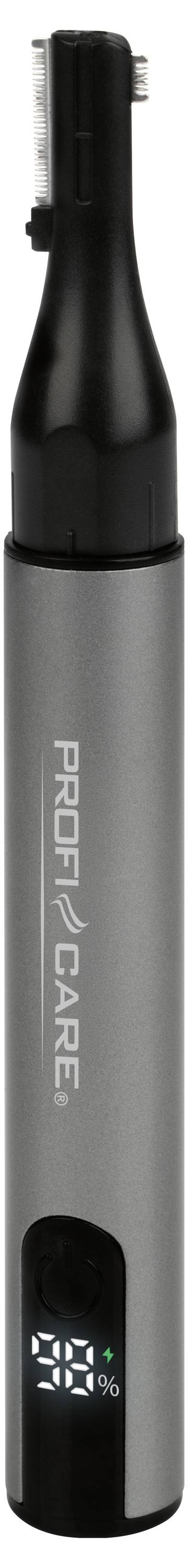 Crni i sivi električni aparat za šišanje s logotipom PROFI CARE i digitalnim prikazom baterije od 90% na ručki.