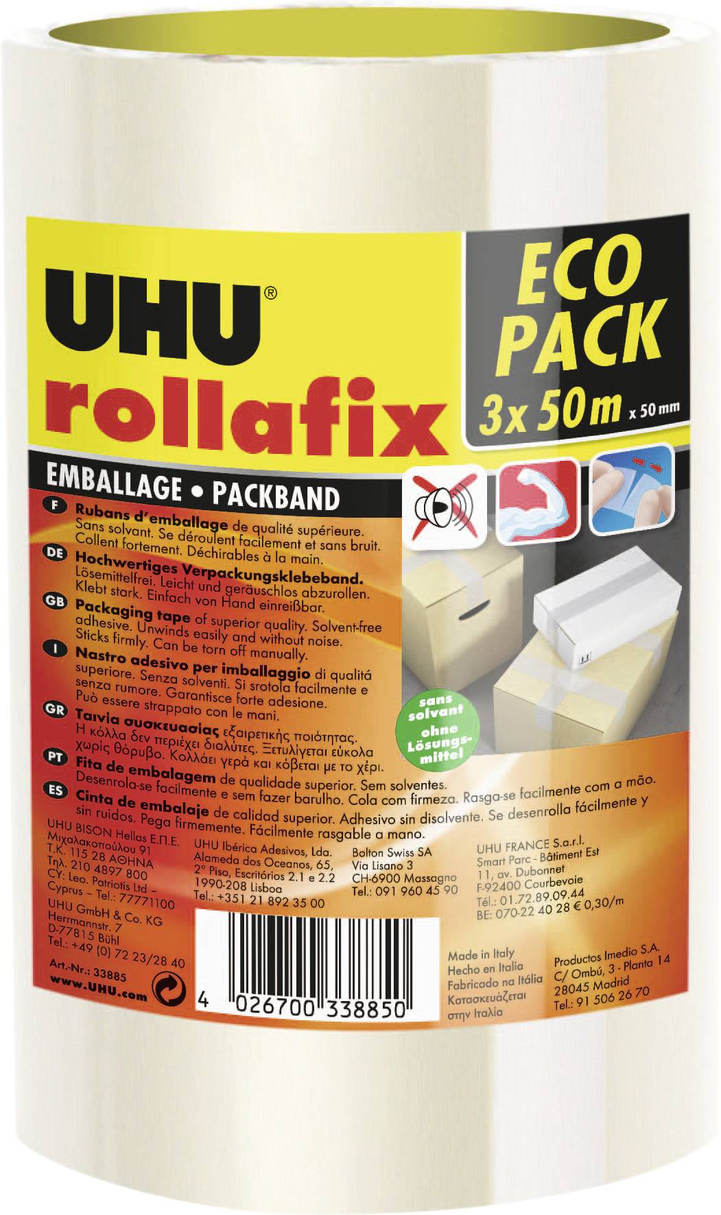 UHU Rollafix 33885 Plakband Transparant 3 stuk(s)