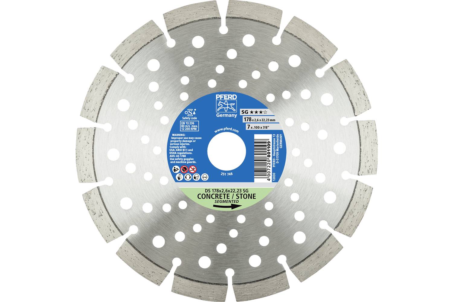 PFERD TOOLS 68000059 DS 150 x 2,2 x 22,23 SG Diamanten doorslijpschijf Diameter 150 mm Boordiameter 22.23 mm Baksteen, Staalbeton, Steen, Beton 1 stuk(s)