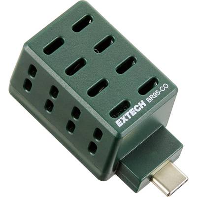 Zeleni adapter EXTECH BR35-C0 USB-C priključka ili multiport tester s više utora i bočnih otvorima, prikazan na bijeloj pozadini.
