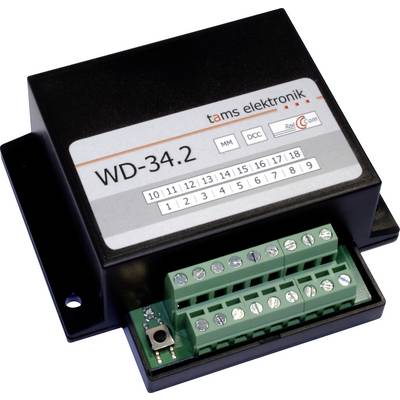 Crni elektronički kontrolni modul označen 'WD-34.2' sa zelenim vijčanim terminalima za priključivanje.