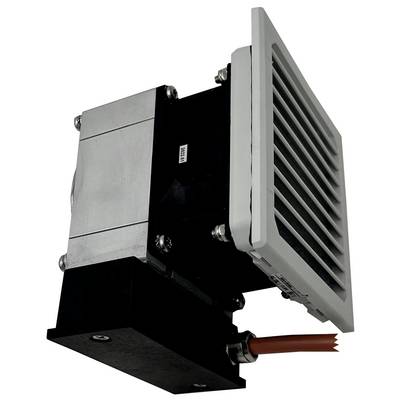 Industrijska zidna ventilacijska ili izvlačna jedinica s rejestastom rešetkom i priloženim kućištem, prikazana na bijeloj pozadini.