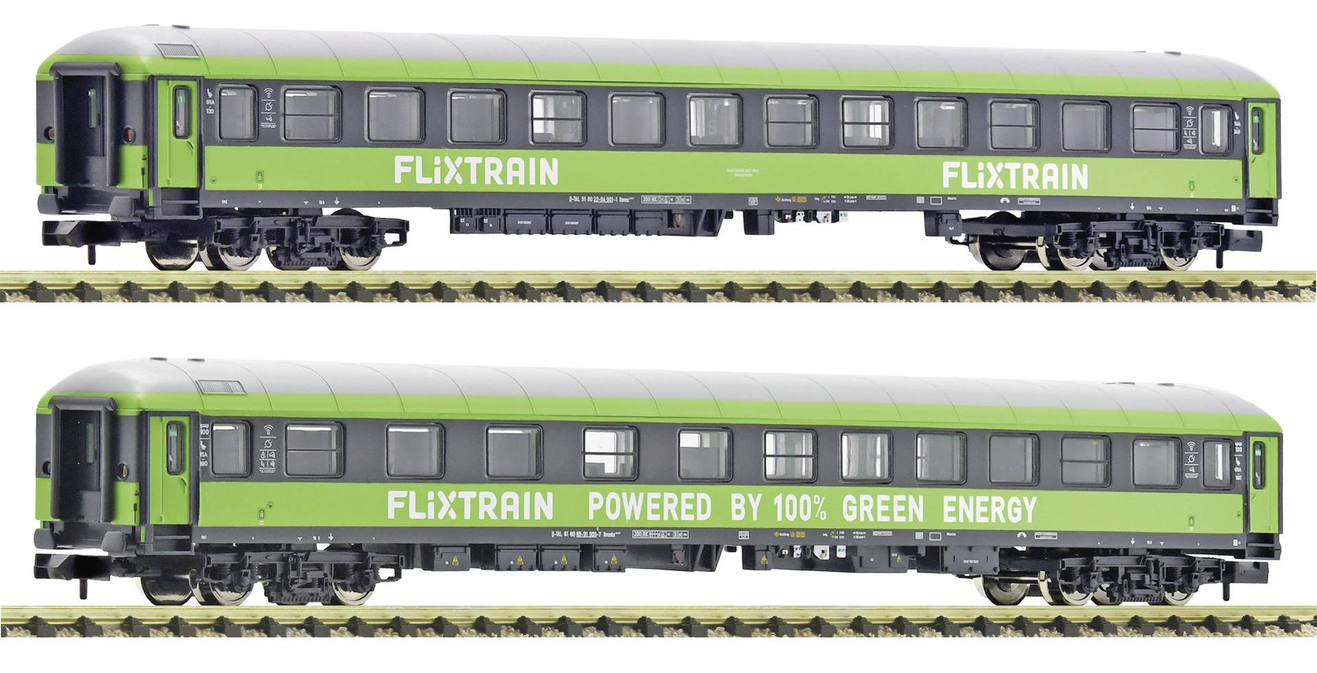 Fleischmann 6260085 N 2-delig Set 1: Personenrijtuig, FlixTrain