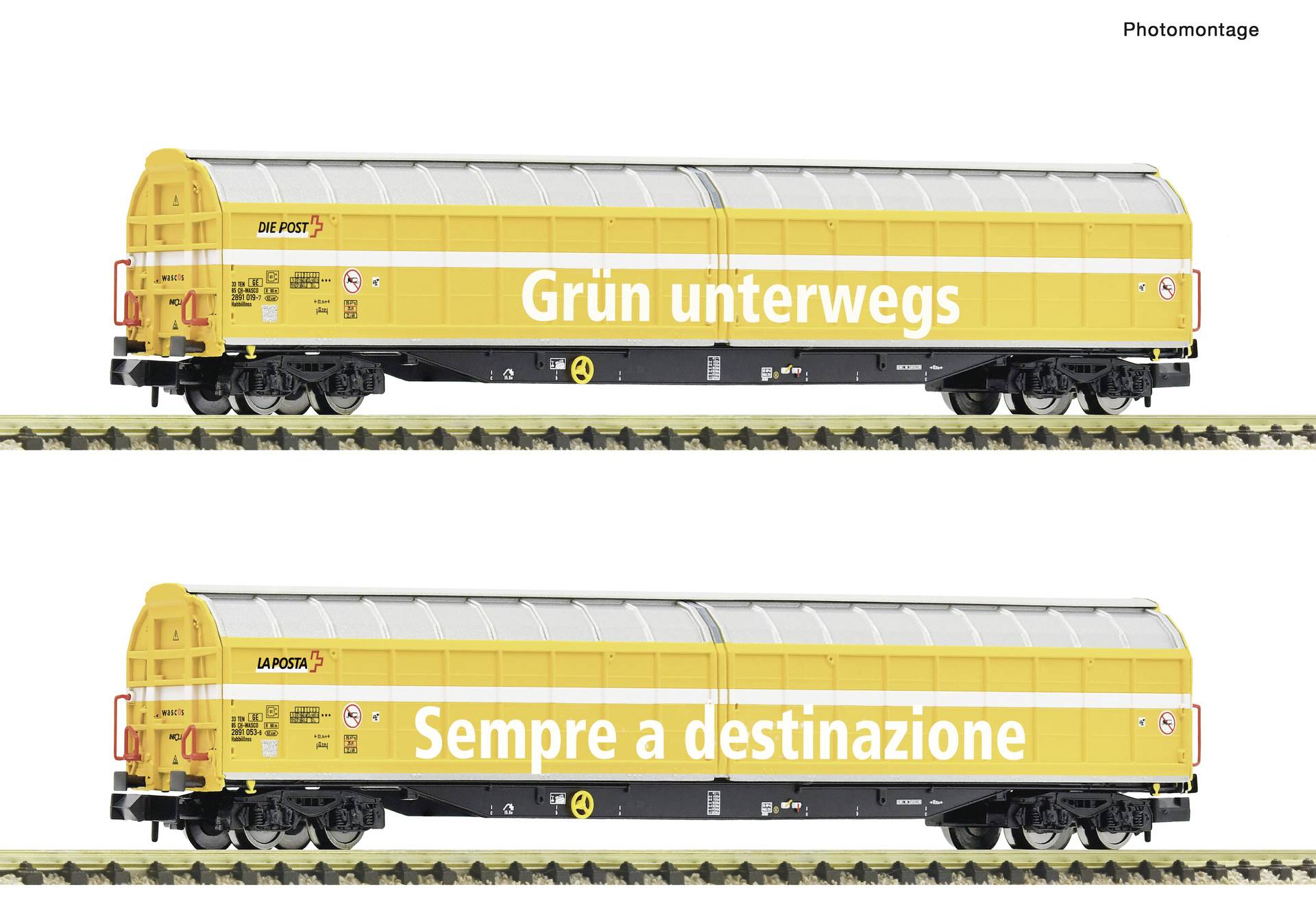 Fleischmann 6660155 N 2-delig Set: Grote schuifwandwagen, Wascosa