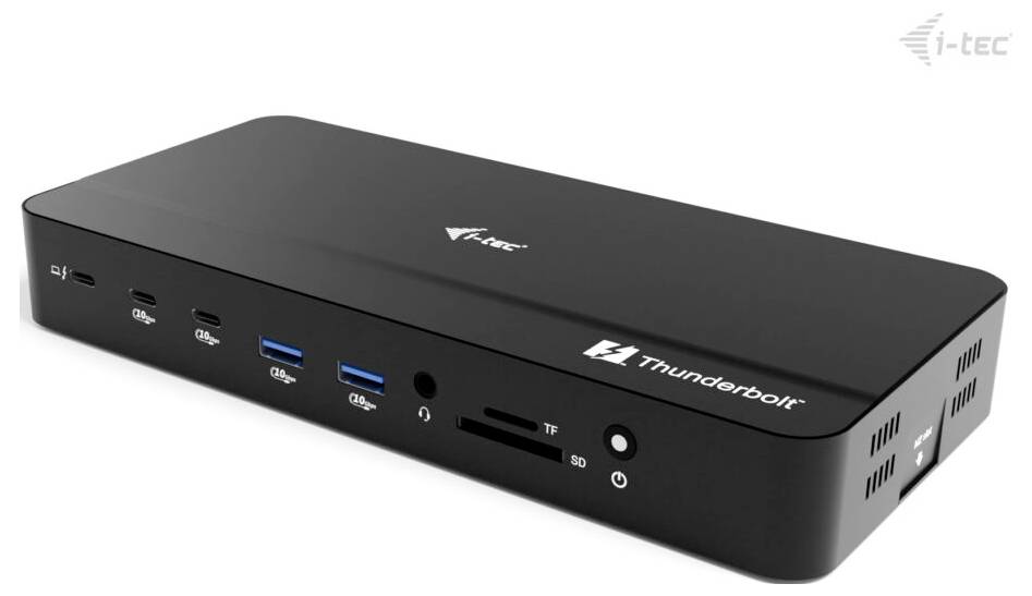 I-tec Thunderbolt 5 Triple Display DS Thunderbolt 5 dockingstation Incl. Kensington-slot, USB-C Power Delivery, Ge&iuml;ntegreerde kaartlezer