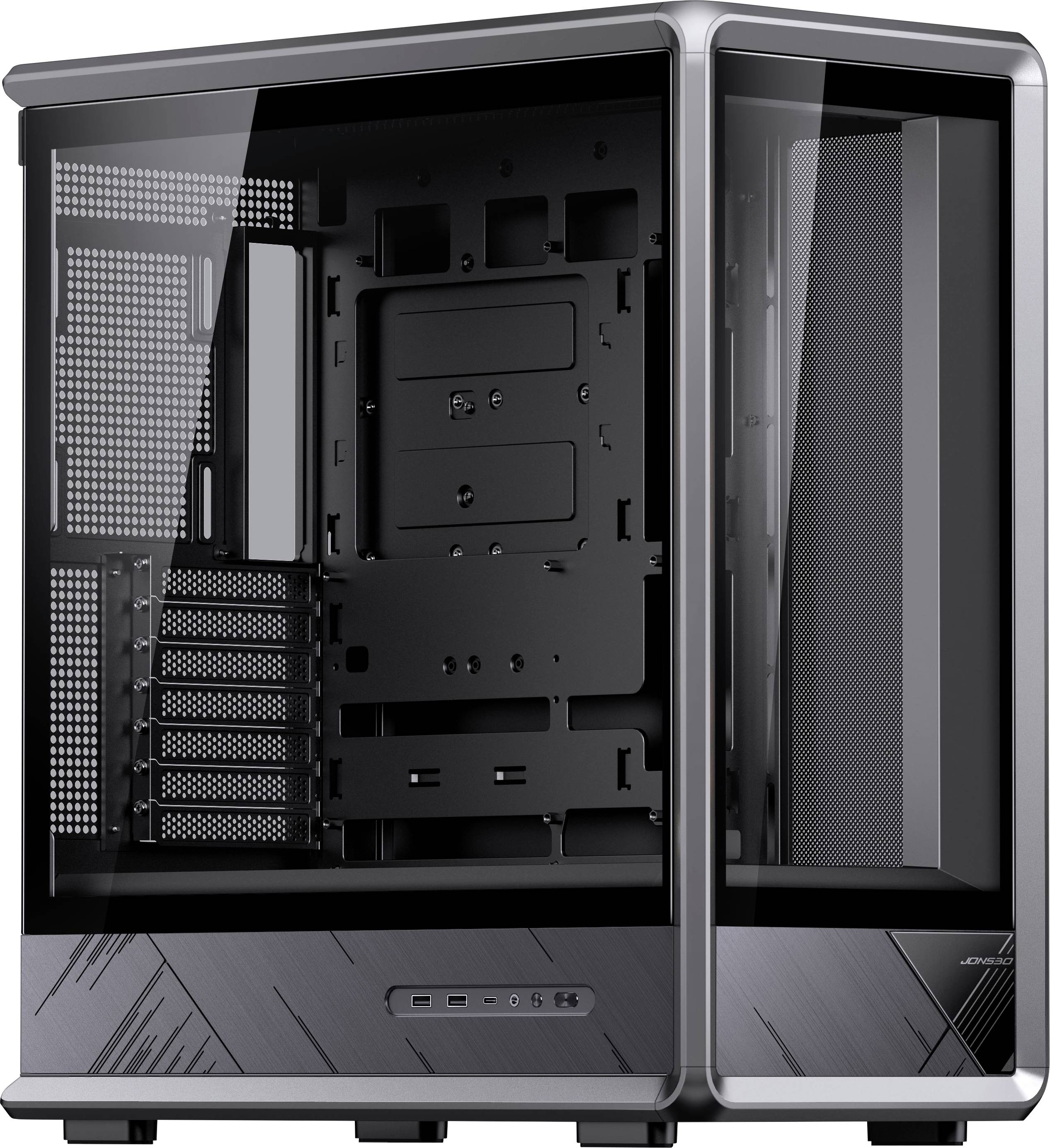 Jonsbo D401 Midi-tower PC-behuizing Zwart Zijvenster