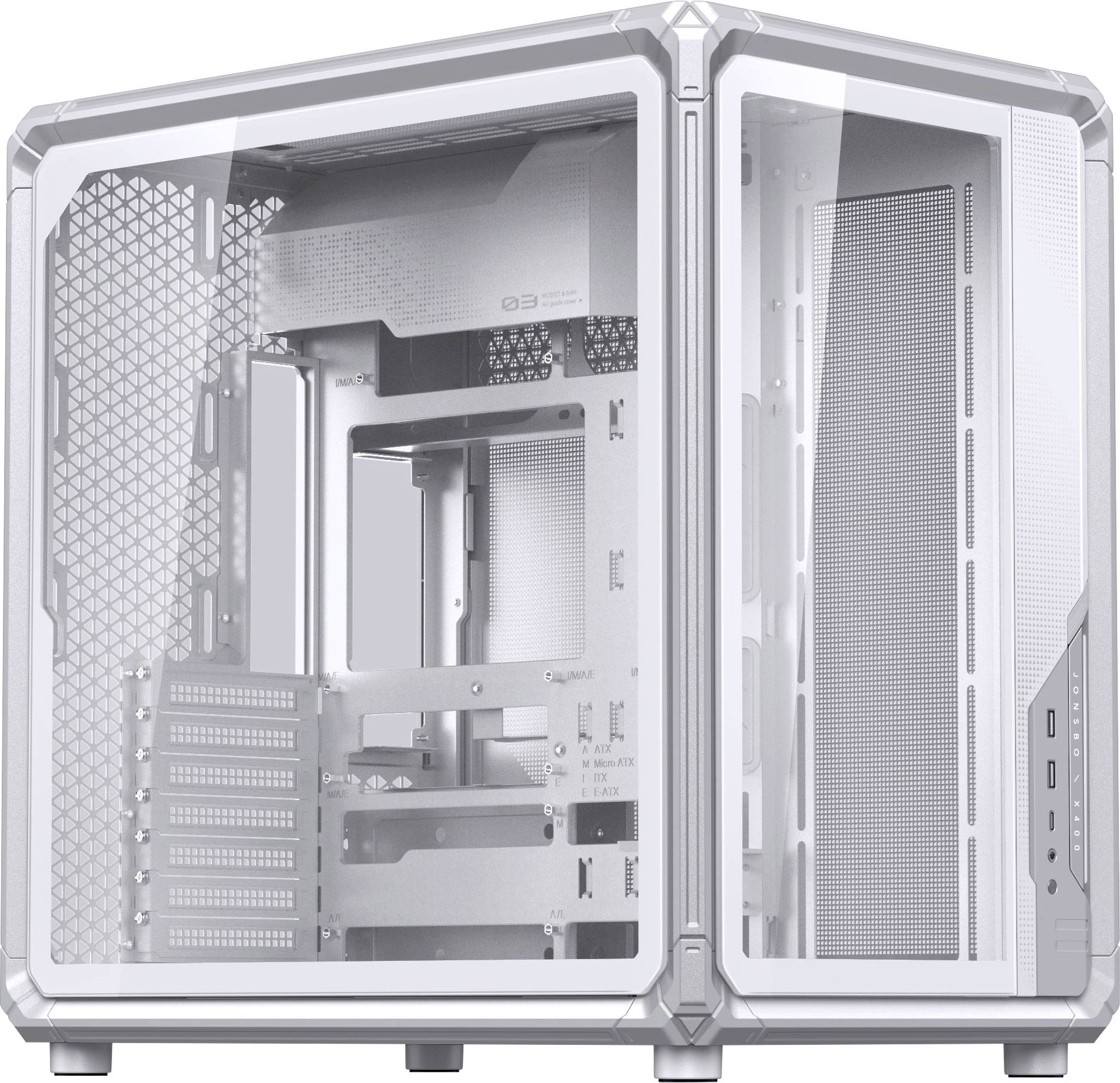 Jonsbo X400 Midi-tower PC-behuizing Wit Zijvenster
