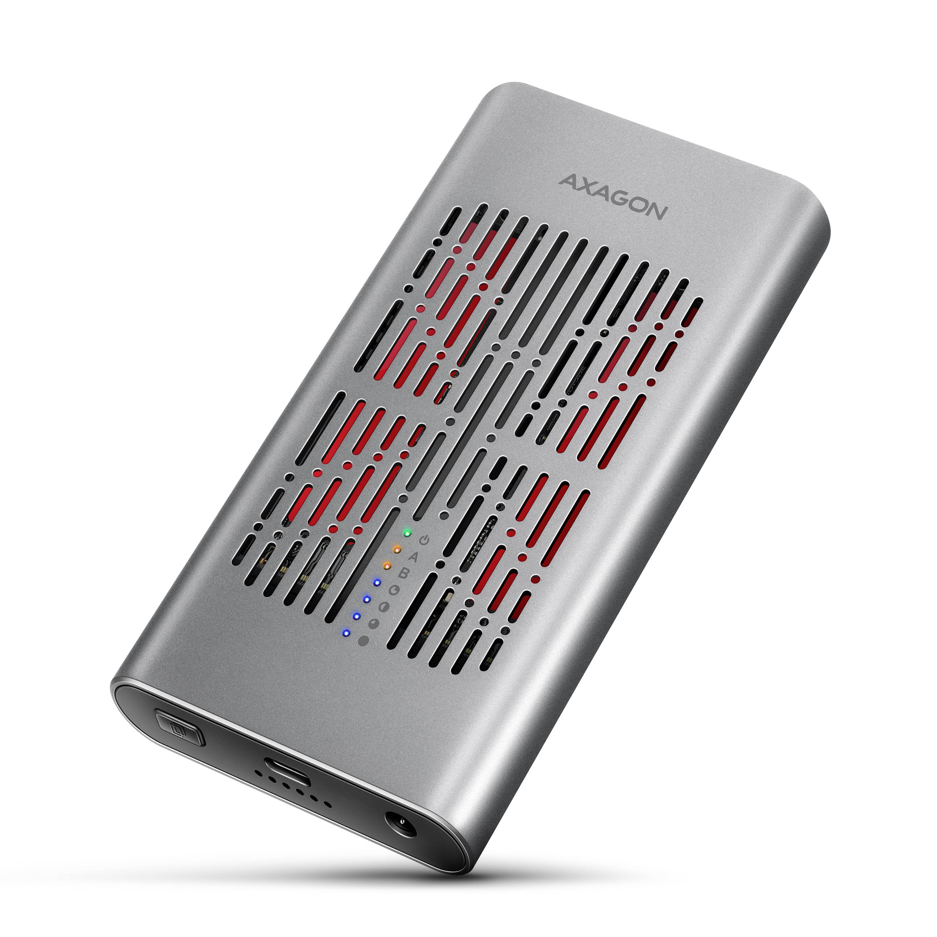 AXAGON EEM2-20GD M.2 SSD-behuizing USB-C 3.2 Gen 2 20 GBit/s M.2 2242, 2260, 2280 EEM2-20GD