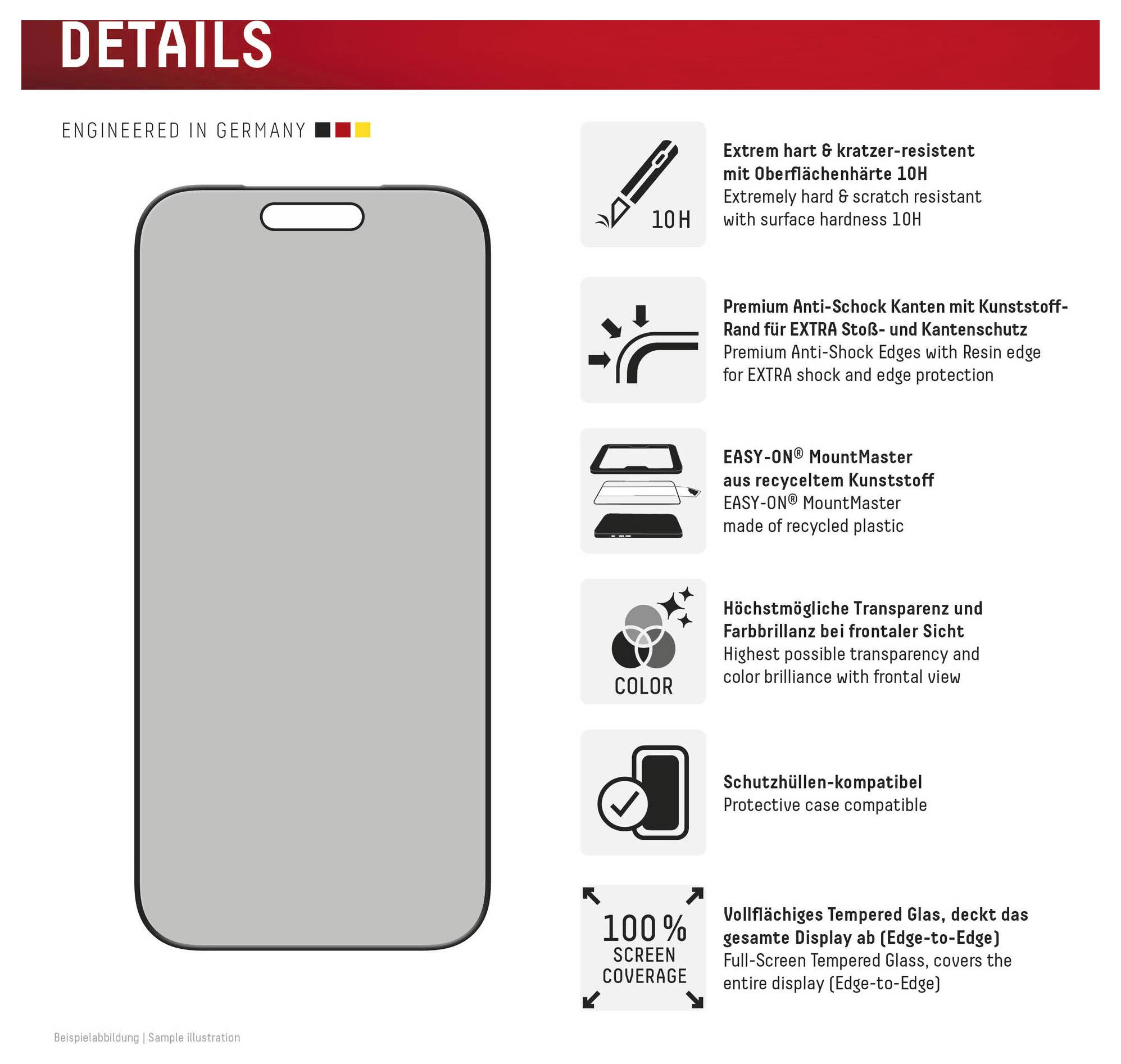 DISPLEX zaštitno staklo za ekran s filterom za privatnost Apple iPhone 17 Pro 1 St. 02265-4