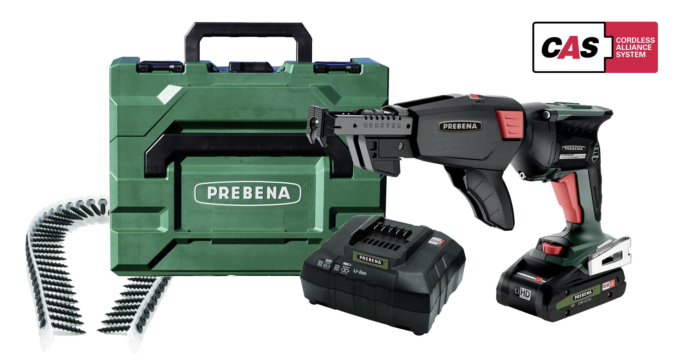 Prebena 6A-MGS55-SET2 6A-MGS55-SET2 Accu-schroefautomaat 18 V 2 Ah LiPo