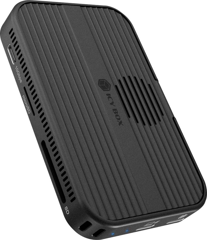 ICY BOX IB-DK4071M-CU31 USB-C M.2 PCIe NVMe 2 poorten Dockingstation Met kaartlezer