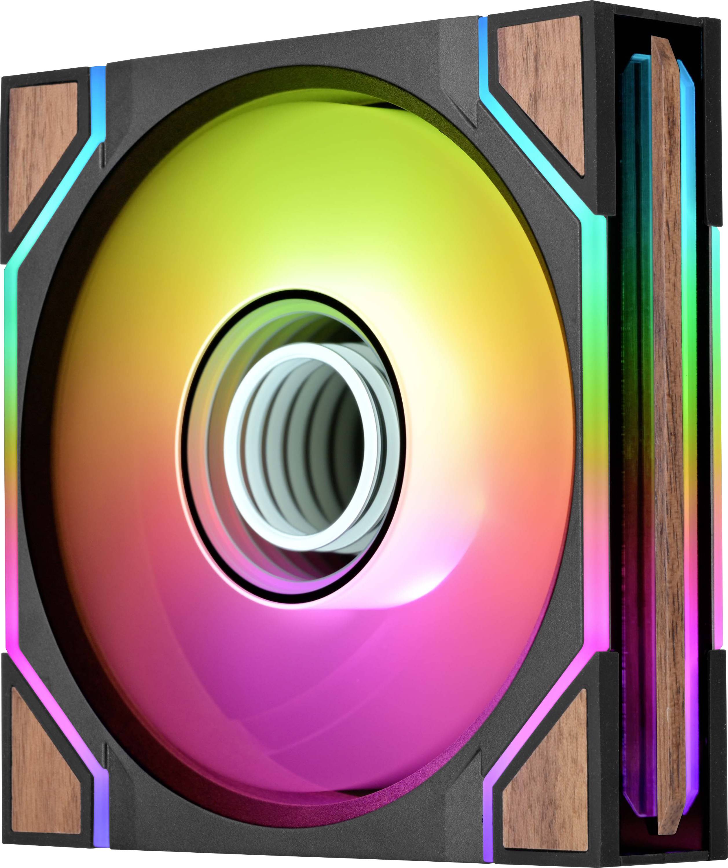Thermaltake PC-ventilator Hout (b x h x d) 124 x 120 x 28 mm Incl. LED-verlichting, Incl. RGB-verlichtingsbesturing