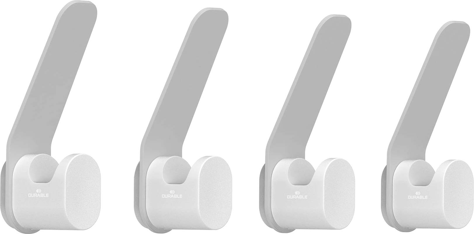 Durable Garderobehaak 184910 DURASTORE Aantal haken: 4 (b x h x d) 23.5 x 92 x 37 mm Wit 4 stuk(s)