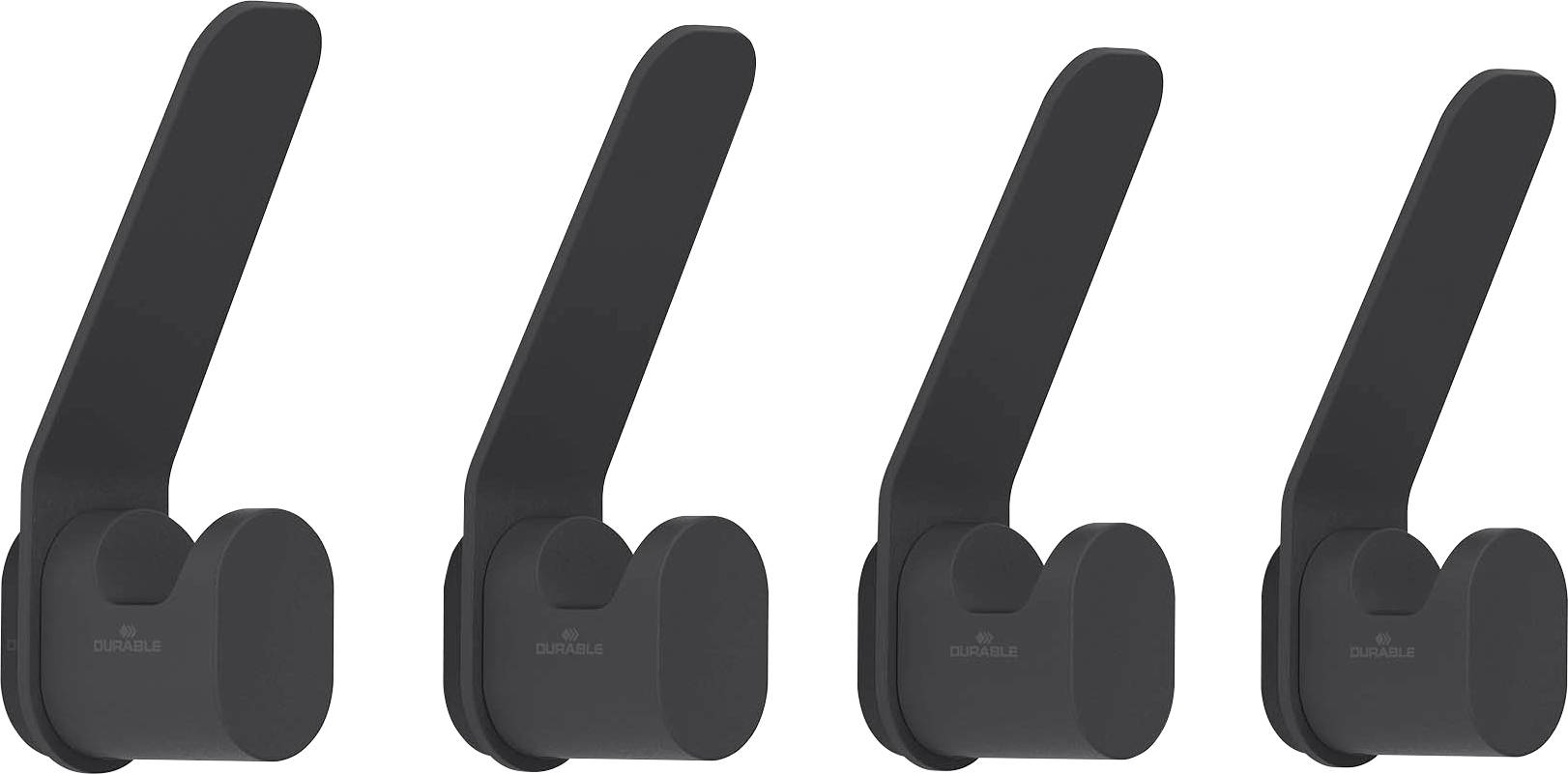 Durable Garderobehaak 184901 DURASTORE Aantal haken: 4 (b x h x d) 23.5 x 92 x 37 mm Zwart 4 stuk(s)