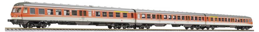 Liliput L133168 H0 Dieselmotor. BR 614/914 blauw/kieselgrijs 3-delig Ombouw DB AG