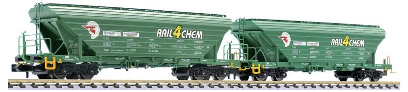 Liliput L260222 N 2-delig Set, Graantransportw., Uagpps, Rail4Chem/Loco TR., EP.V-VI.