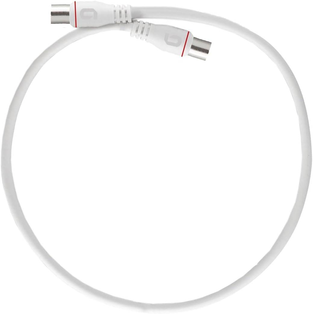 Axing Antenne, Satelliet Aansluitkabel [1x F-quickstekker - 1x F-quickstekker] 0.50 m Met anti-kniktule Wit