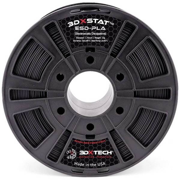 3D Xtech PLA02ES102000BK00 3DXSTAT 3D pisač filament ESD PLA siguran od elektrostatičkog pražnjenja, siromašan miris 1.75 mm 2000 g crna, crna  1 St.