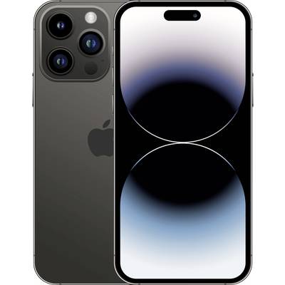 Prednji i stražnji pogled na crni iPhone s trostrukim kamerama, prikazujući zaslon i Apple logotip na stražnjoj strani.