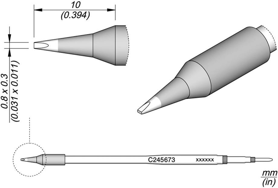JBC Tools JBC-C245673 Soldeerpunt Beitelvorm, recht Inhoud: 1 stuk(s)
