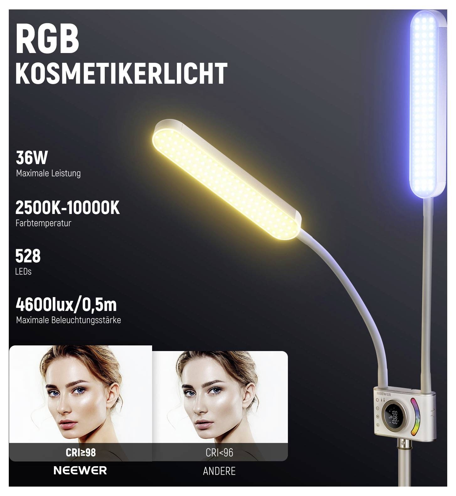 Neewer BH40C led svjetiljka za video Broj LED dioda=528 bi-color-1
