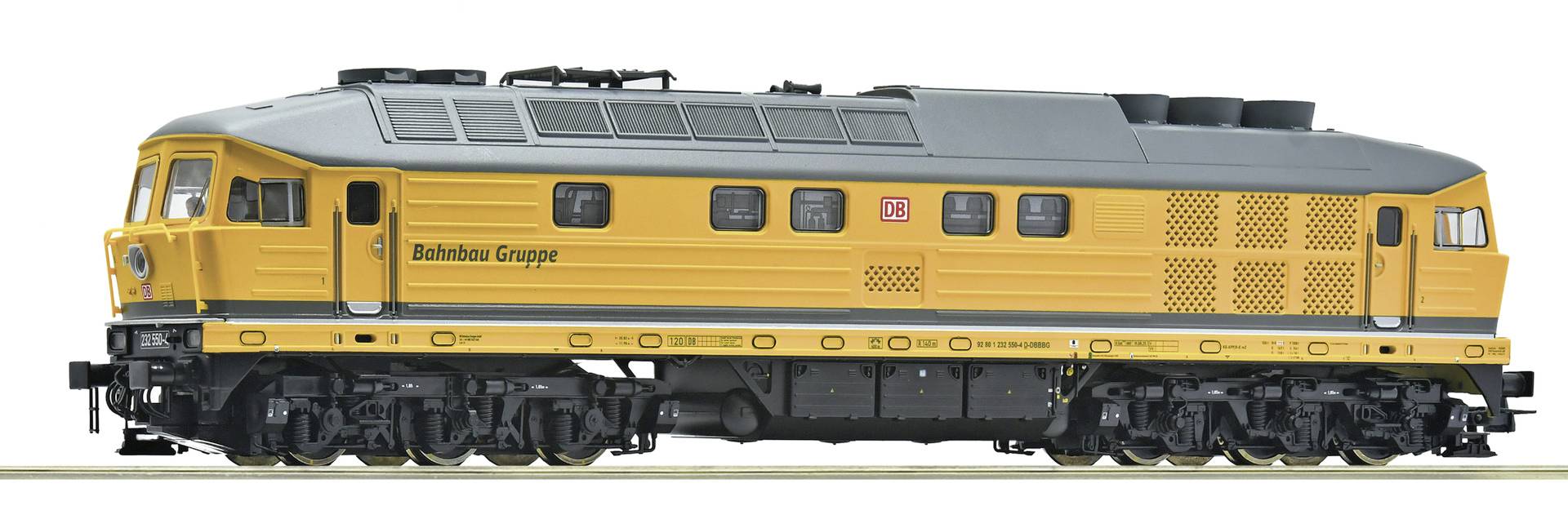 Roco 7300105 H0 diesellocomotief 232 550-4 (DC) Diesellocomotief van de Deutsche Bahn, DB Bahnbau Group