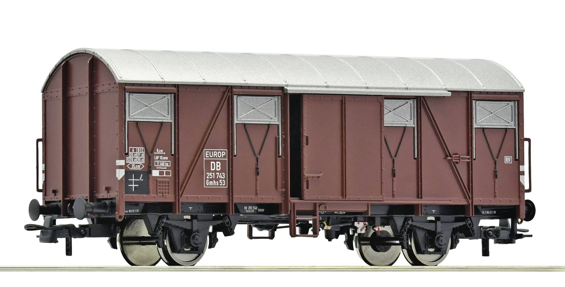 Roco 6600274 Goederenwagen DC Overdekte goederenwagon, genus Gmhs, de Deutsche Bundesbahn