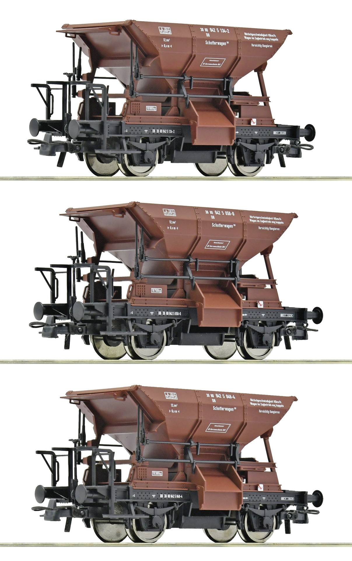 Roco 6600269 Goederenwagen DC Wagenset met drie Talbot-grindwagens van de Deutsche Bundesbahn
