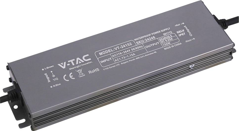 V-TAC VT-24152 LED-transformator Constante spanning 150 W 6.25 A 24 V/DC Niet dimbaar 1 stuk(s)
