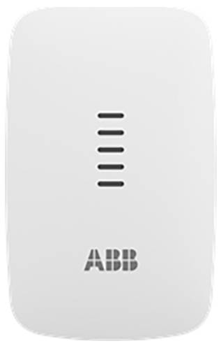 Bijeli uređaj ABB-a montiran na zid s pet horizontalnih ventilacijskih prorezа i logotipom ABB-a blizu dna.