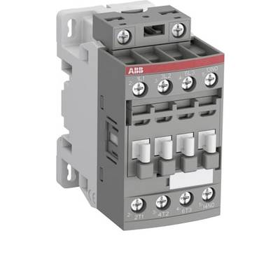 ABB električni kontaktor s više vijčanih priključaka i bijelim/sivim kontrolnim polugama, prikazana na čistoj bijeloj pozadini.