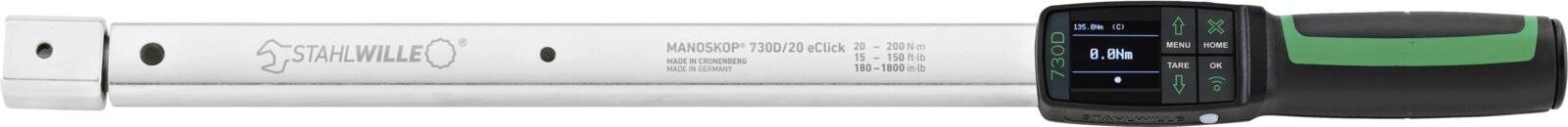 Stahlwille MANOSKOP 730D/20 eClick 96501420 Momentsleutel Kalibratie (ISO) 14 x 18 mm 20 - 200 Nm