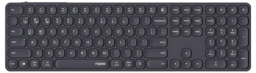 Rapoo E9810M Toetsenbord Draadloos, Bluetooth QWERTZ, Duits Donkergrijs