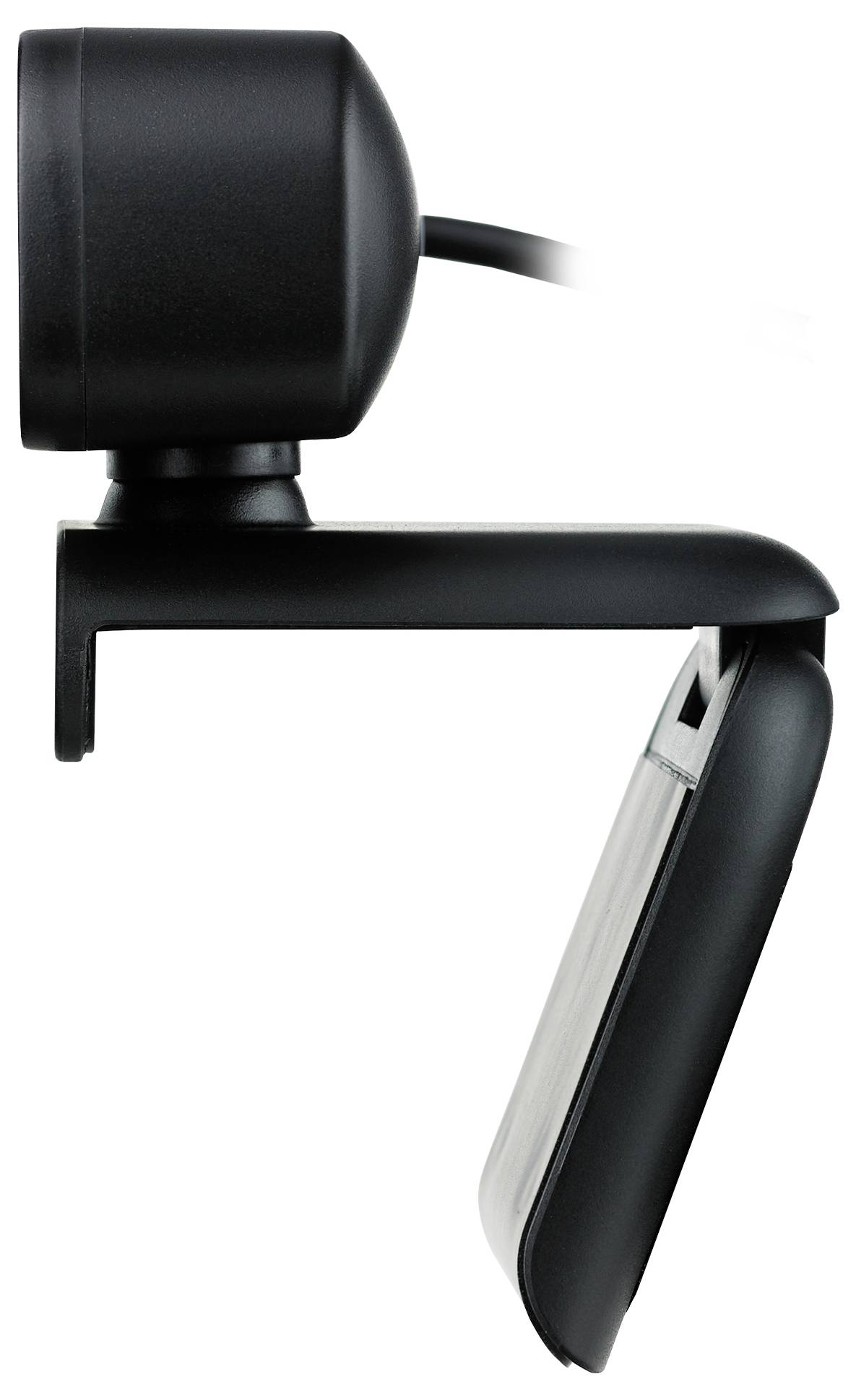 Crna clip-on lampa za čitanje s podesivom glavom lampe i zglobnom svjetlosnom pločom