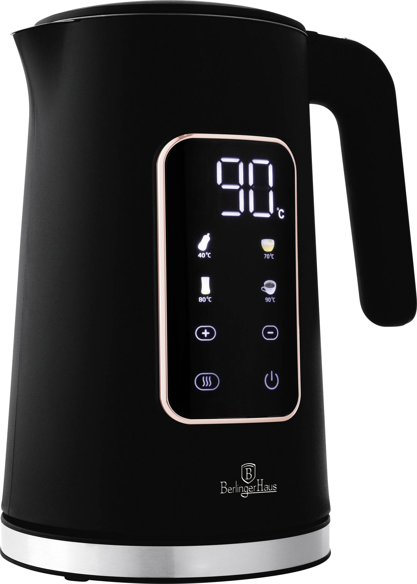 BerlingerHaus Waterkoker BPA-vrij, CoolTouch-behuizing, Oververhittingsbeveiliging, Digitale timer, Controlelampje Aantal/Volume: 1.7 l Zwart, Rose gold