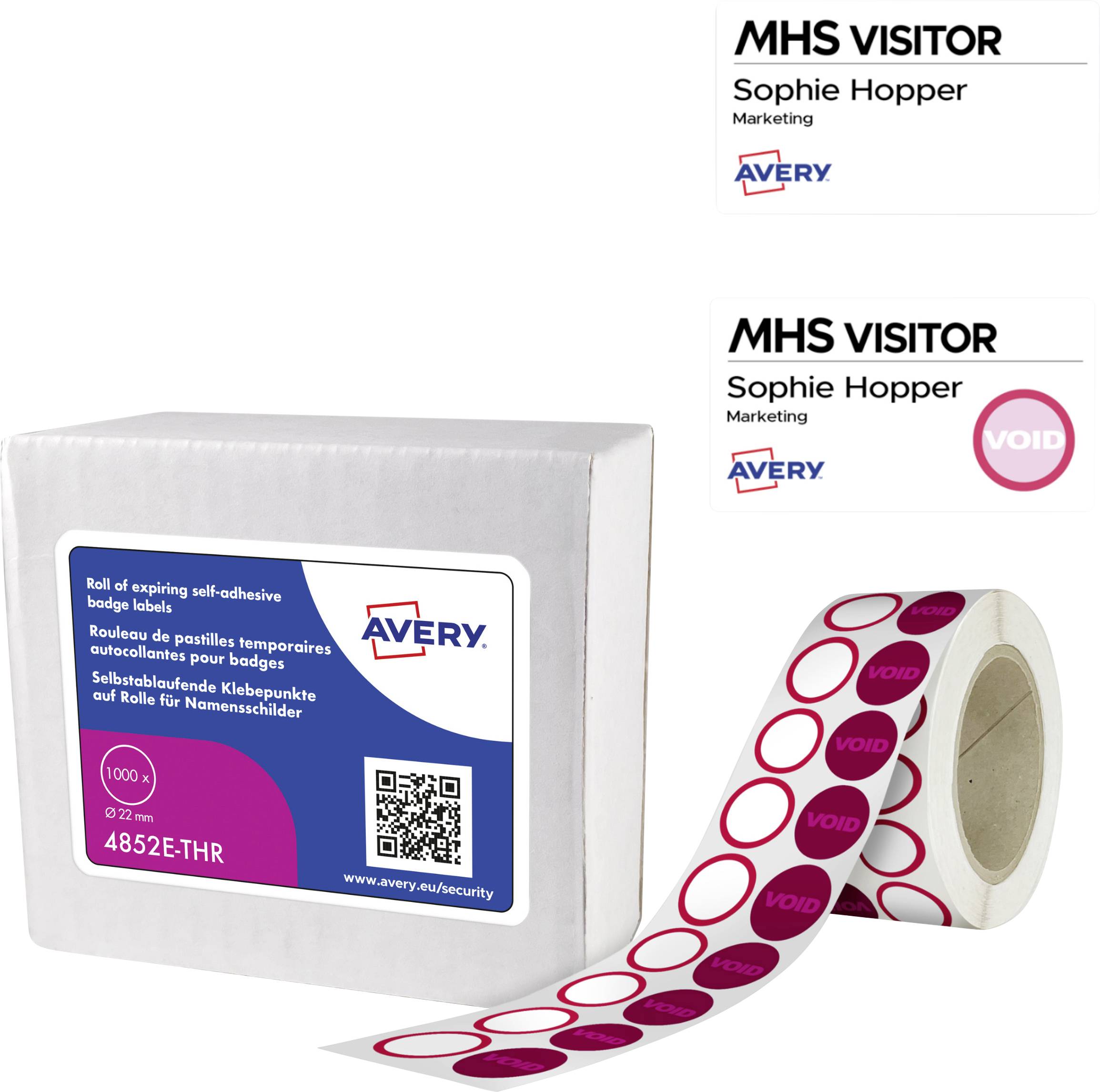 Avery-Zweckform 4852E-THR Naamplaatje (b x h) 22 mm x 22 mm 1000 stuk(s)