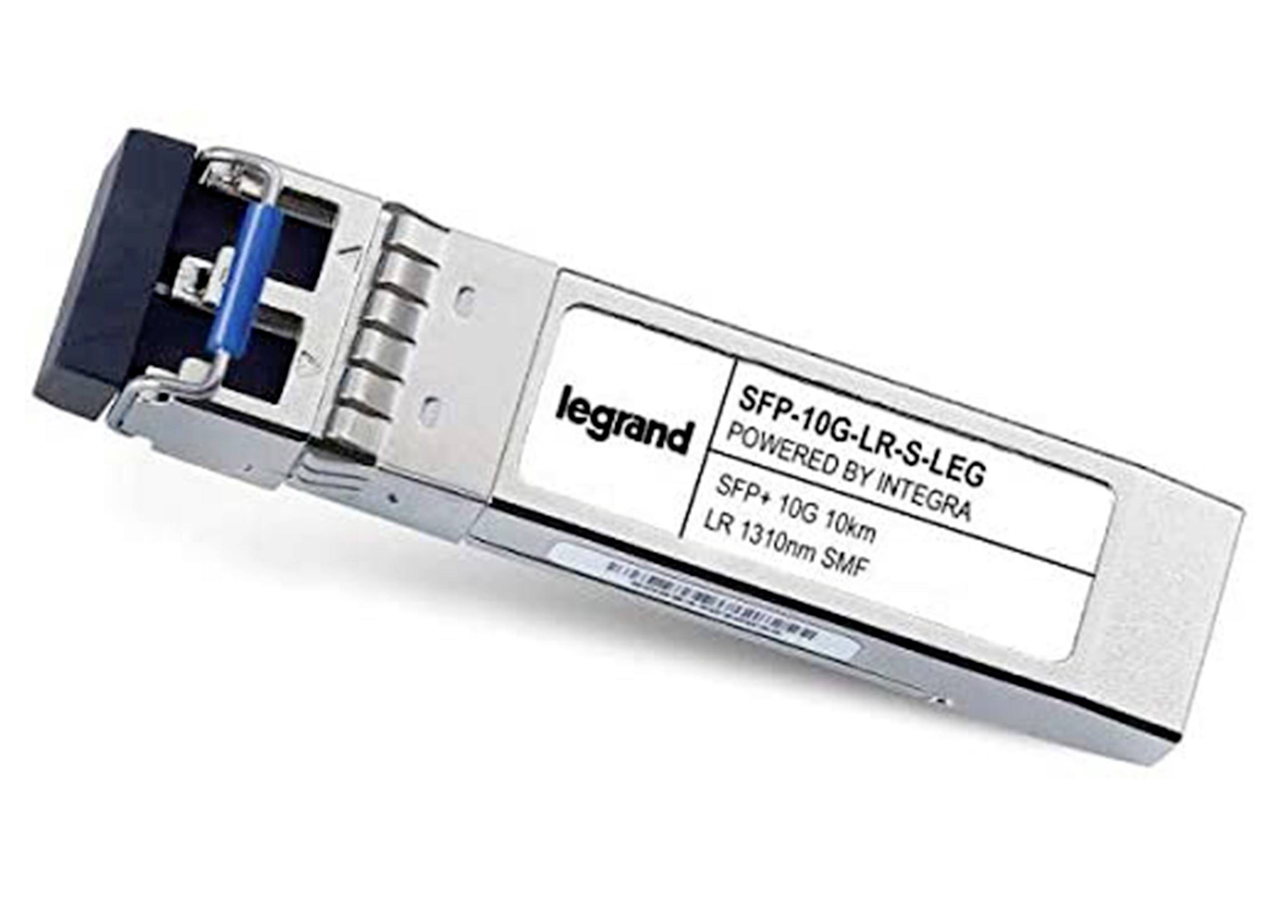 Legrand SFP+ fiber optički modul za pretvaranje signala označen sa 'SFP-10G-LR-S-LEG' za 10G, 10 km SMF umrežavanje.