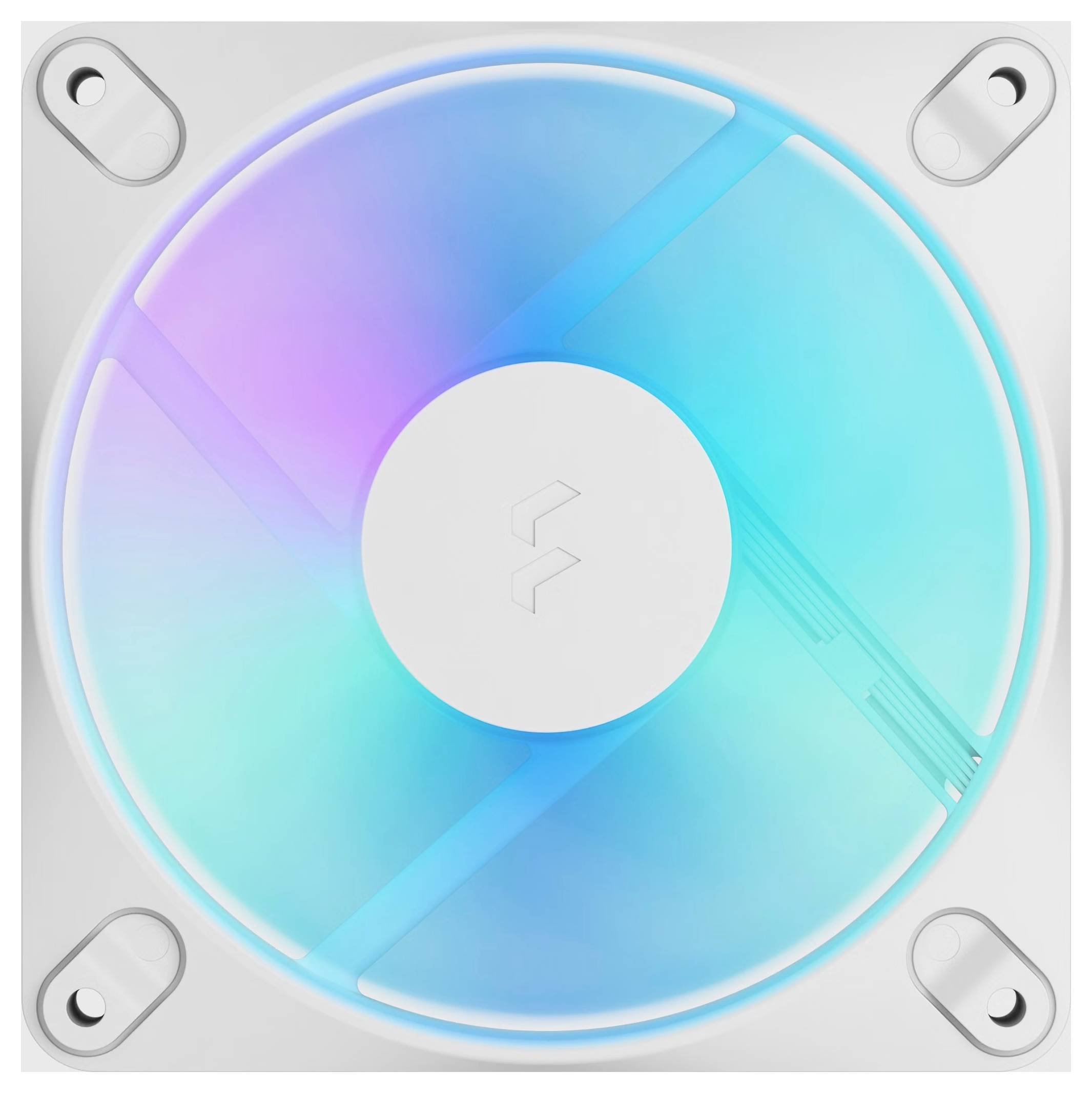 Prozirni plavi i ljubičasti CD/DVD u kvadratnoj srebrnoj kutiji sa četiri kuta s klipovima.