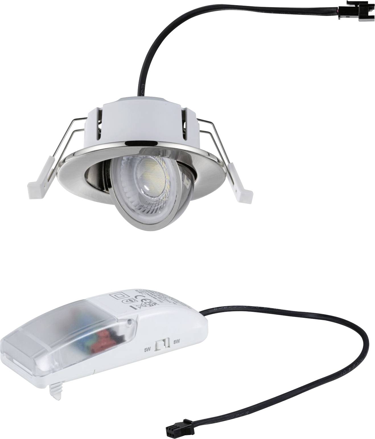 Paulmann 92412 LED-inbouwlamp LED 5 W, 8 W IJzer (geborsteld)