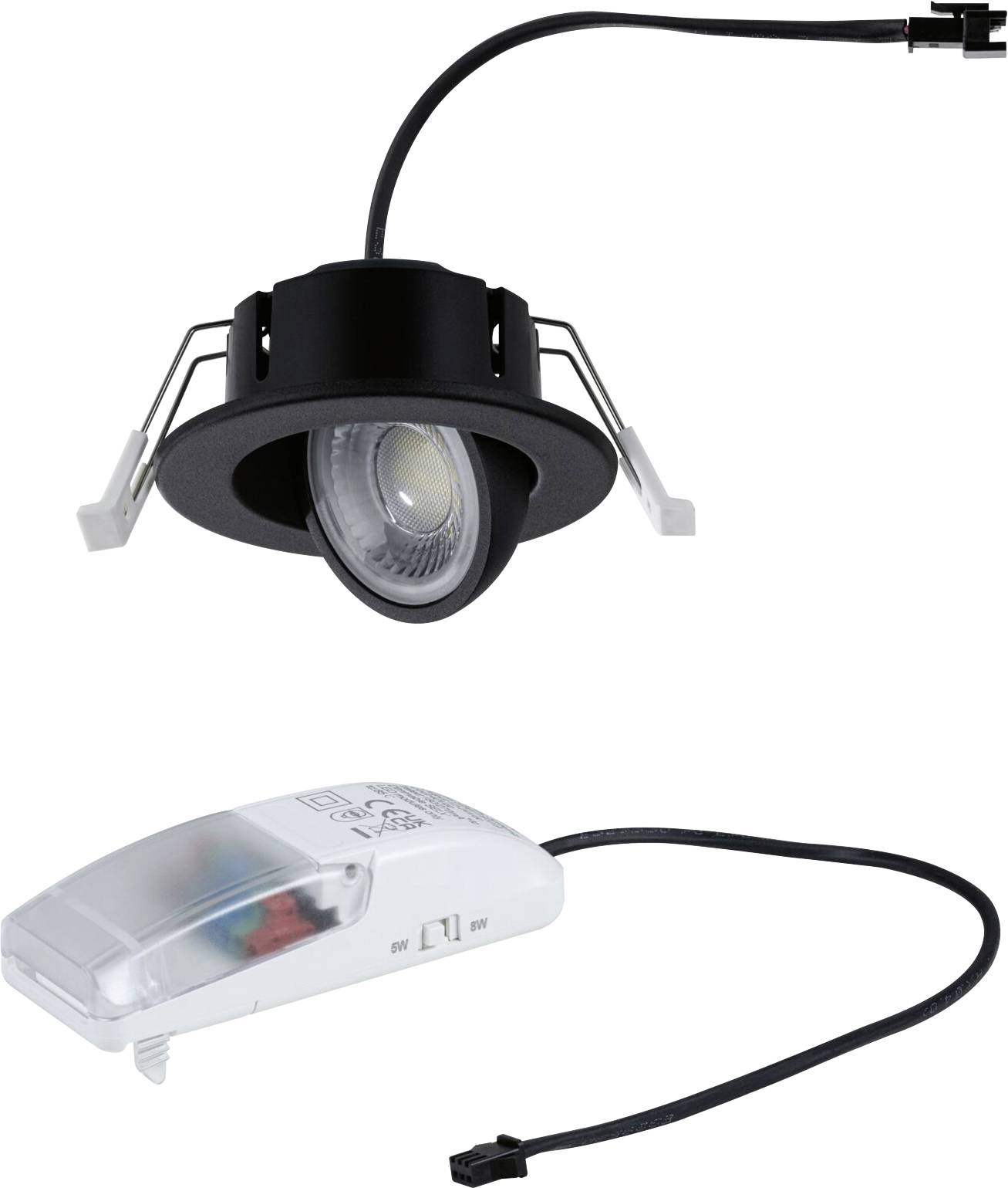 Paulmann 92413 LED-inbouwlamp LED 5 W, 8 W Zwart (mat)
