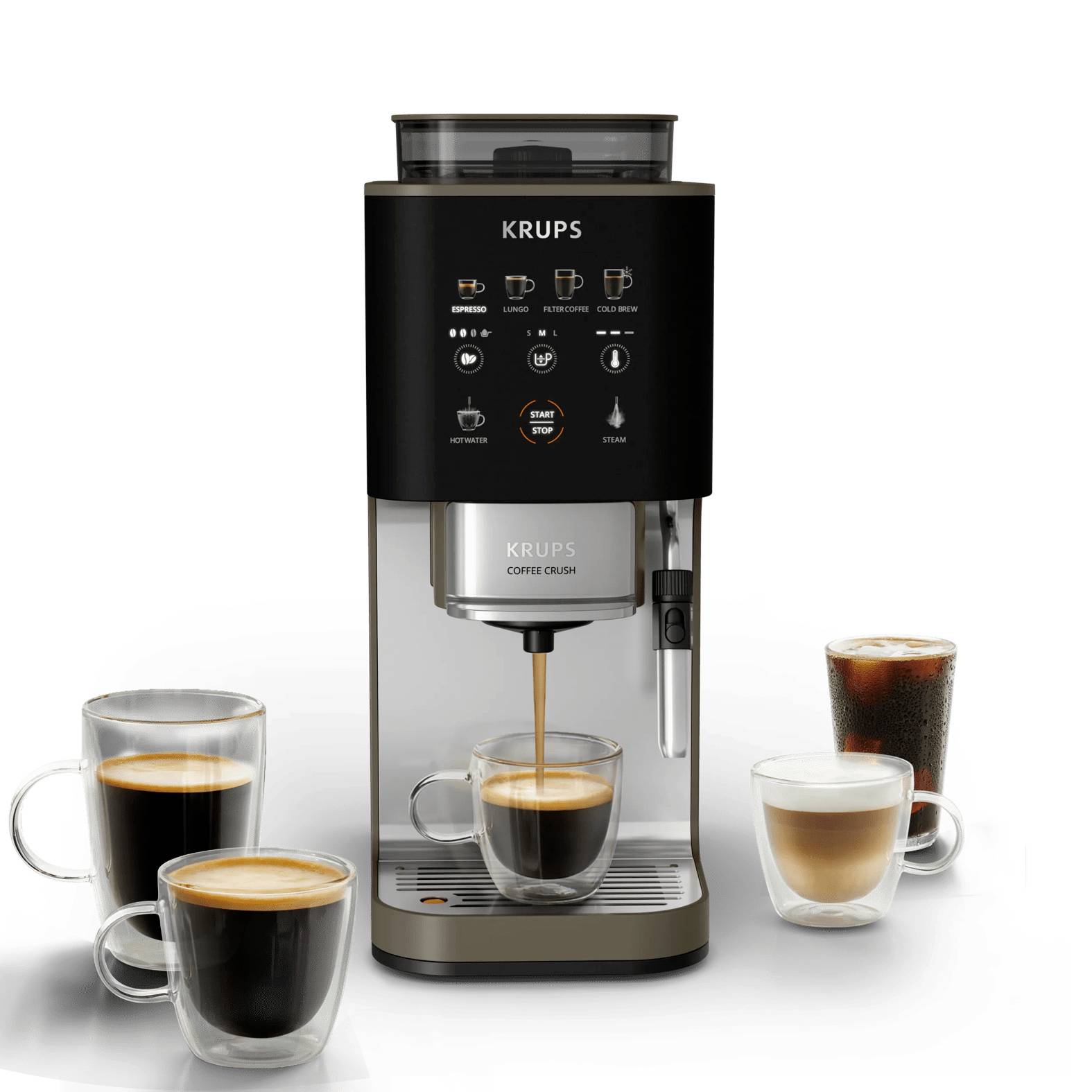 Krups SA403BE0 Koffievolautomaat Zwart, RVS
